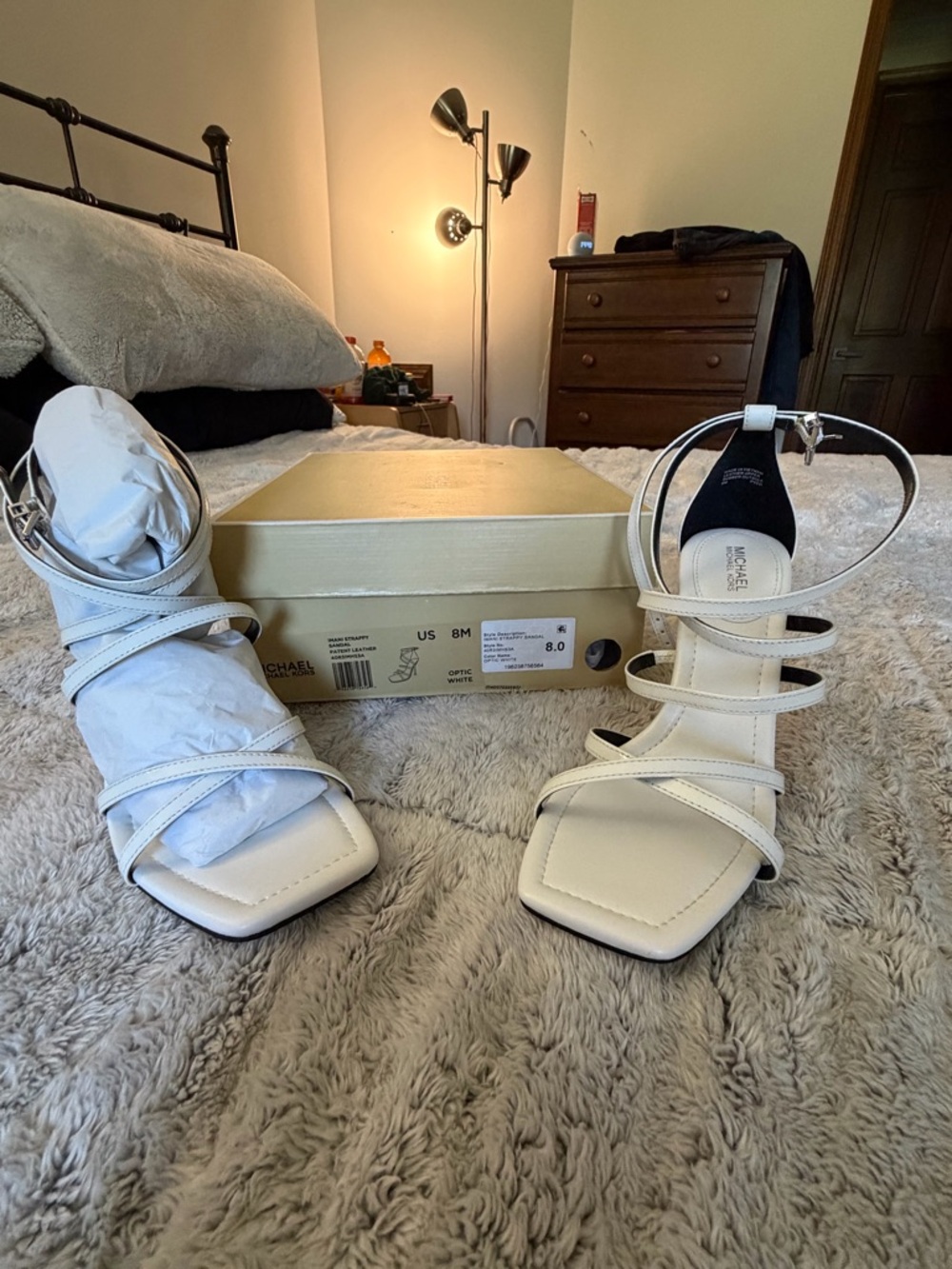 Michael Kors Strappy Square-Toe Heeled Sandals size 8